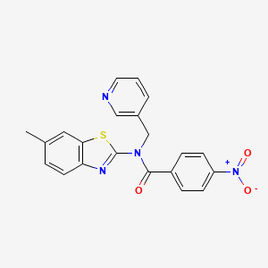 N-(6-methylbenzo[d]thiazol-2-yl)-4-nitro-N-(pyridin-3-ylmethyl)benzamide