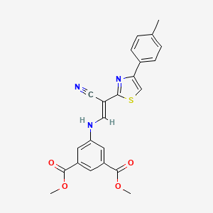 (E)-dimethyl 5-((2-cyano-2-(4-(p-tolyl)thiazol-2-yl)vinyl)amino)isophthalate