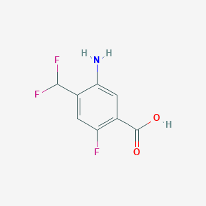 molecular formula C8H6F3NO2 B3002801 5-Amino-4-(difluoromethyl)-2-fluorobenzoic acid CAS No. 2248411-67-6