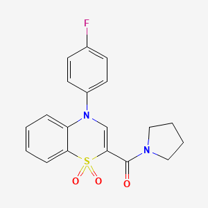 molecular formula C19H17FN2O3S B3002802 1-acetyl-5-bromo-N-(2-chlorobenzyl)indoline-7-sulfonamide CAS No. 1251669-79-0