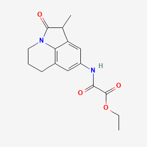 molecular formula C16H18N2O4 B3002804 ethyl 2-((1-methyl-2-oxo-2,4,5,6-tetrahydro-1H-pyrrolo[3,2,1-ij]quinolin-8-yl)amino)-2-oxoacetate CAS No. 1207048-52-9