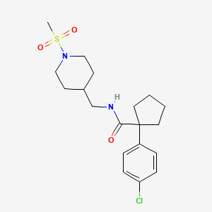 1-(4-chlorophenyl)-N-((1-(methylsulfonyl)piperidin-4-yl)methyl)cyclopentanecarboxamide