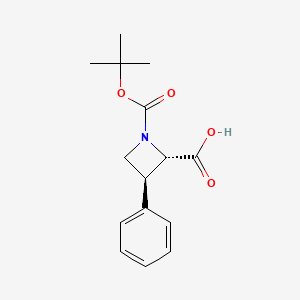 molecular formula C15H19NO4 B3002808 (2S,3S)-1-[(2-Methylpropan-2-yl)oxycarbonyl]-3-phenylazetidine-2-carboxylic acid CAS No. 207405-71-8