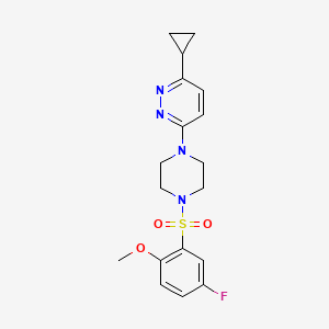 3-Cyclopropyl-6-(4-((5-fluoro-2-methoxyphenyl)sulfonyl)piperazin-1-yl)pyridazine