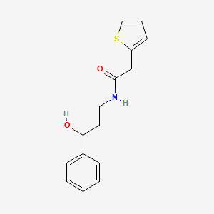 molecular formula C15H17NO2S B3002826 N-(3-hydroxy-3-phenylpropyl)-2-(thiophen-2-yl)acetamide CAS No. 1396677-32-9