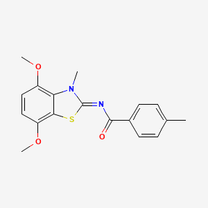 N-(4,7-dimethoxy-3-methyl-1,3-benzothiazol-2-ylidene)-4-methylbenzamide