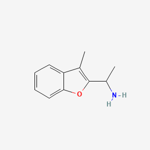 molecular formula C11H13NO B3002833 1-(3-Methyl-1-benzofuran-2-yl)ethan-1-amine CAS No. 147724-88-7