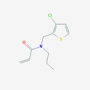 molecular formula C11H14ClNOS B3002836 N-[(3-Chlorothiophen-2-yl)methyl]-N-propylprop-2-enamide CAS No. 2411293-99-5