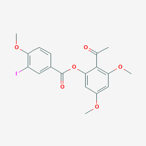 molecular formula C18H17IO6 B300284 2-Acetyl-3,5-dimethoxyphenyl 3-iodo-4-methoxybenzoate 