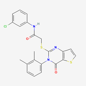 molecular formula C22H18ClN3O2S2 B3002841 N-(3-chlorophenyl)-2-{[3-(2,3-dimethylphenyl)-4-oxo-3,4-dihydrothieno[3,2-d]pyrimidin-2-yl]sulfanyl}acetamide CAS No. 1291863-47-2