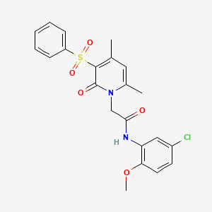 molecular formula C22H21ClN2O5S B3002845 N-(5-chloro-2-methoxyphenyl)-2-[4,6-dimethyl-2-oxo-3-(phenylsulfonyl)pyridin-1(2H)-yl]acetamide CAS No. 946353-84-0