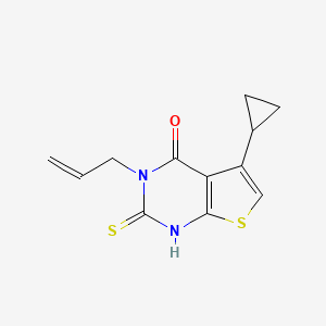 molecular formula C12H12N2OS2 B3002855 5-环丙基-3-(丙-2-烯-1-基)-2-硫代-3H,4H-噻吩并[2,3-d]嘧啶-4-酮 CAS No. 749920-23-8