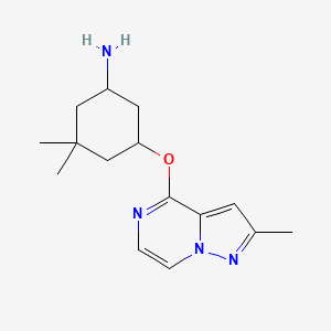 3,3-Dimethyl-5-(2-methylpyrazolo[1,5-a]pyrazin-4-yl)oxycyclohexan-1-amine