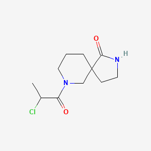 molecular formula C11H17ClN2O2 B3002870 9-(2-Chloropropanoyl)-2,9-diazaspiro[4.5]decan-1-one CAS No. 2411224-22-9