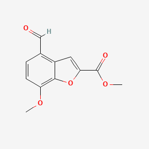 molecular formula C12H10O5 B3002875 Methyl 4-formyl-7-methoxy-1-benzofuran-2-carboxylate CAS No. 59254-16-9