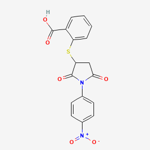 2-[1-(4-Nitrophenyl)-2,5-dioxoazolidin-3-ylthio]benzoic acid