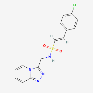 (E)-2-(4-Chlorophenyl)-N-([1,2,4]triazolo[4,3-a]pyridin-3-ylmethyl)ethenesulfonamide