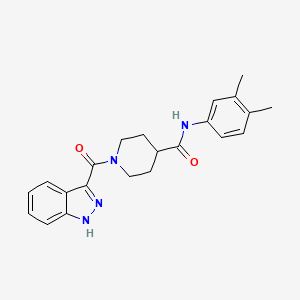molecular formula C22H24N4O2 B3002886 N-(3,4-dimethylphenyl)-1-(1H-indazole-3-carbonyl)piperidine-4-carboxamide CAS No. 946343-87-9