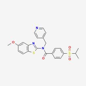 molecular formula C24H23N3O4S2 B3002888 4-(异丙基磺酰基)-N-(5-甲氧基苯并[d]噻唑-2-基)-N-(吡啶-4-基甲基)苯甲酰胺 CAS No. 941958-23-2