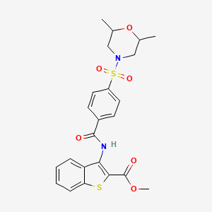 Methyl 3-(4-((2,6-dimethylmorpholino)sulfonyl)benzamido)benzo[b]thiophene-2-carboxylate