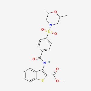 molecular formula C23H24N2O6S2 B3002891 Methyl 3-(4-((2,6-dimethylmorpholino)sulfonyl)benzamido)benzo[b]thiophene-2-carboxylate CAS No. 397278-93-2