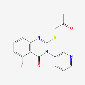 molecular formula C16H12FN3O2S B3002893 5-Fluoro-2-(2-oxopropylsulfanyl)-3-pyridin-3-ylquinazolin-4-one CAS No. 2379994-33-7