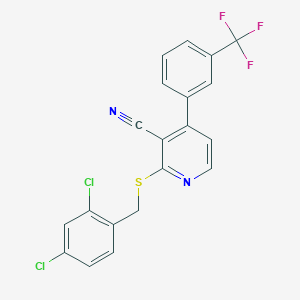 molecular formula C20H11Cl2F3N2S B3002895 2-[(2,4-二氯苄基)硫代]-4-[3-(三氟甲基)苯基]尼克汀腈 CAS No. 478245-80-6