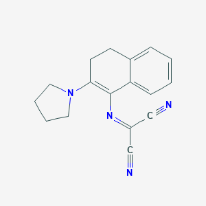 molecular formula C17H16N4 B300291 2-[(2-Pyrrolidin-1-yl-3,4-dihydronaphthalen-1-yl)imino]propanedinitrile 