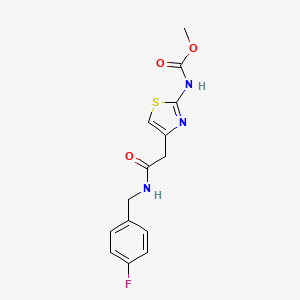 molecular formula C14H14FN3O3S B3002911 甲基(4-(2-((4-氟苄基)氨基)-2-氧代乙基)噻唑-2-基)氨基甲酸酯 CAS No. 946313-33-3