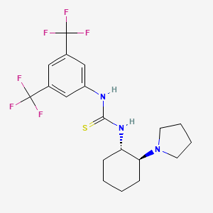 molecular formula C19H23F6N3S B3002915 1-[3,5-Bis(trifluoromethyl)phenyl]-3-[(1S,2S)-2-(pyrrolidin-1-yl)cyclohexyl]thiourea CAS No. 1248348-67-5
