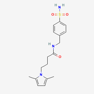 molecular formula C17H23N3O3S B3002922 4-(2,5-dimethyl-1H-pyrrol-1-yl)-N-(4-sulfamoylbenzyl)butanamide CAS No. 1251564-15-4