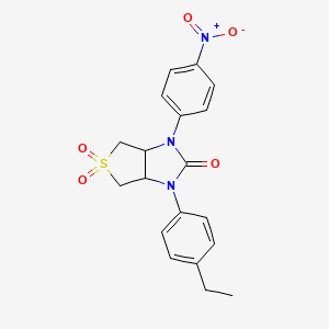 molecular formula C19H19N3O5S B3002924 1-(4-乙基苯基)-3-(4-硝基苯基)四氢-1H-噻吩[3,4-d]咪唑-2(3H)-酮 5,5-二氧化物 CAS No. 873811-13-3