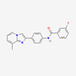 molecular formula C21H16FN3O B3002935 3-fluoro-N-[4-(8-methylimidazo[1,2-a]pyridin-2-yl)phenyl]benzamide CAS No. 838607-54-8