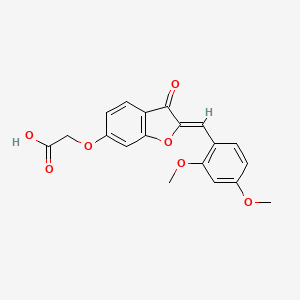 molecular formula C19H16O7 B3002946 (Z)-2-((2-(2,4-dimethoxybenzylidene)-3-oxo-2,3-dihydrobenzofuran-6-yl)oxy)acetic acid CAS No. 859133-49-6