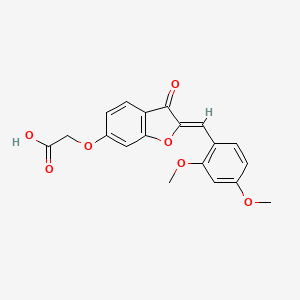 molecular formula C19H16O7 B3002946 (Z)-2-((2-(2,4-二甲氧基苄亚基)-3-氧代-2,3-二氢苯并呋喃-6-基)氧基)乙酸 CAS No. 859133-49-6