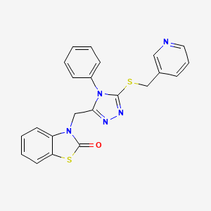 3-((4-phenyl-5-((pyridin-3-ylmethyl)thio)-4H-1,2,4-triazol-3-yl)methyl)benzo[d]thiazol-2(3H)-one