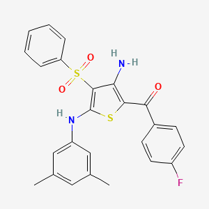 (3-Amino-5-((3,5-dimethylphenyl)amino)-4-(phenylsulfonyl)thiophen-2-yl)(4-fluorophenyl)methanone