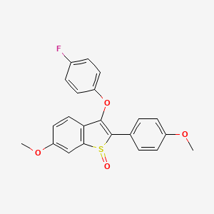 molecular formula C22H17FO4S B3002973 3-(4-Fluorophenoxy)-6-methoxy-2-(4-methoxyphenyl)-1-benzothiophene 1-oxide CAS No. 477762-74-6