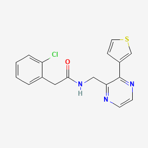 molecular formula C17H14ClN3OS B3002999 2-(2-chlorophenyl)-N-((3-(thiophen-3-yl)pyrazin-2-yl)methyl)acetamide CAS No. 2034467-65-5