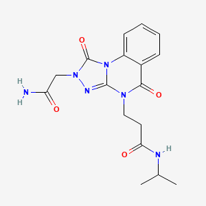 molecular formula C17H20N6O4 B3003005 3-[2-(2-amino-2-oxoethyl)-1,5-dioxo-1,2-dihydro[1,2,4]triazolo[4,3-a]quinazolin-4(5H)-yl]-N-isopropylpropanamide CAS No. 1112371-49-9