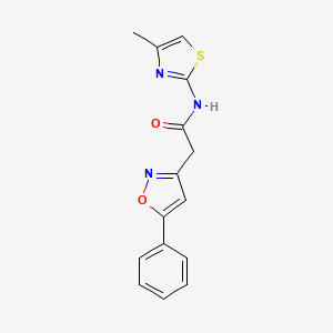 molecular formula C15H13N3O2S B3003009 N-(4-methylthiazol-2-yl)-2-(5-phenylisoxazol-3-yl)acetamide CAS No. 953246-26-9