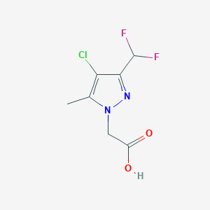 molecular formula C7H7ClF2N2O2 B3003026 [4-chloro-3-(difluoromethyl)-5-methyl-1H-pyrazol-1-yl]acetic acid CAS No. 512809-57-3