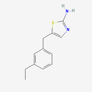 molecular formula C12H14N2S B3003028 5-[(3-Ethylphenyl)methyl]-1,3-thiazol-2-amine CAS No. 923153-23-5