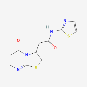 molecular formula C11H10N4O2S2 B3003031 2-(5-oxo-3,5-dihydro-2H-thiazolo[3,2-a]pyrimidin-3-yl)-N-(thiazol-2-yl)acetamide CAS No. 946341-92-0