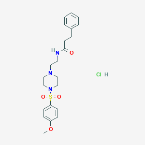 N-(2-(4-((4-methoxyphenyl)sulfonyl)piperazin-1-yl)ethyl)-3-phenylpropanamide hydrochloride