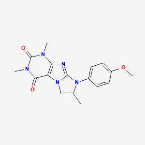 molecular formula C17H17N5O3 B3003044 8-(4-methoxyphenyl)-1,3,7-trimethyl-1H-imidazo[2,1-f]purine-2,4(3H,8H)-dione CAS No. 31488-13-8