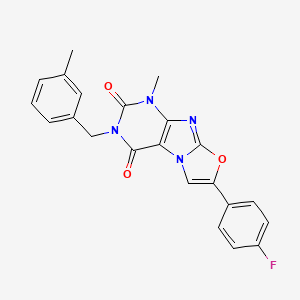 molecular formula C22H17FN4O3 B3003051 7-(4-fluorophenyl)-1-methyl-3-(3-methylbenzyl)oxazolo[2,3-f]purine-2,4(1H,3H)-dione CAS No. 899997-87-6