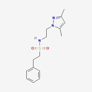 N-(2-(3,5-dimethyl-1H-pyrazol-1-yl)ethyl)-2-phenylethanesulfonamide