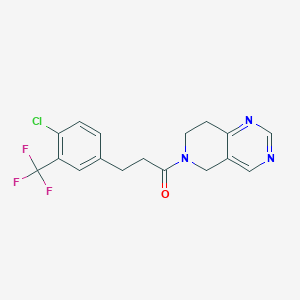 molecular formula C17H15ClF3N3O B3003054 3-(4-chloro-3-(trifluoromethyl)phenyl)-1-(7,8-dihydropyrido[4,3-d]pyrimidin-6(5H)-yl)propan-1-one CAS No. 1798040-04-6