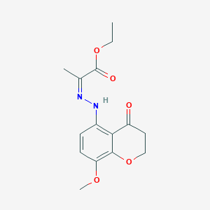 molecular formula C15H18N2O5 B300306 ethyl 2-[(8-methoxy-4-oxo-3,4-dihydro-2H-chromen-5-yl)hydrazono]propanoate 